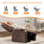 Fauteuil inclinable de massage manuel en tissu convivial avec deux porte-gobelets et télécommande chauffante et de massage-108780530