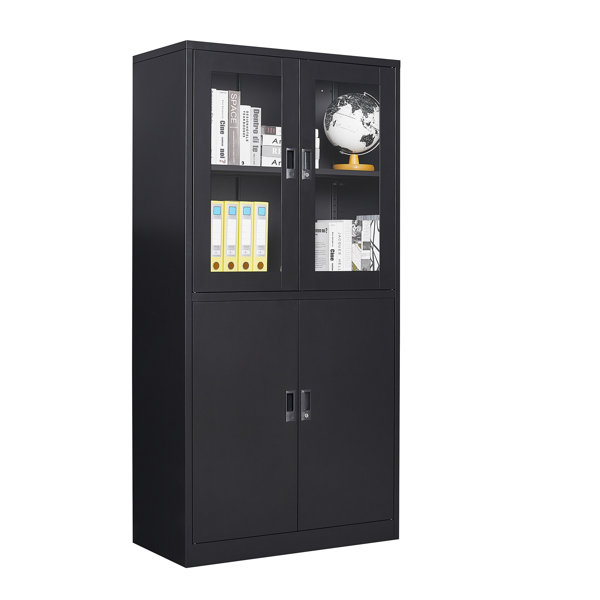 Latitude Run 71'''' Tall Tower Bathroom Storage Cabinet Organizer Display Shelves Bedroom Black Latitude Run Finish: Gray