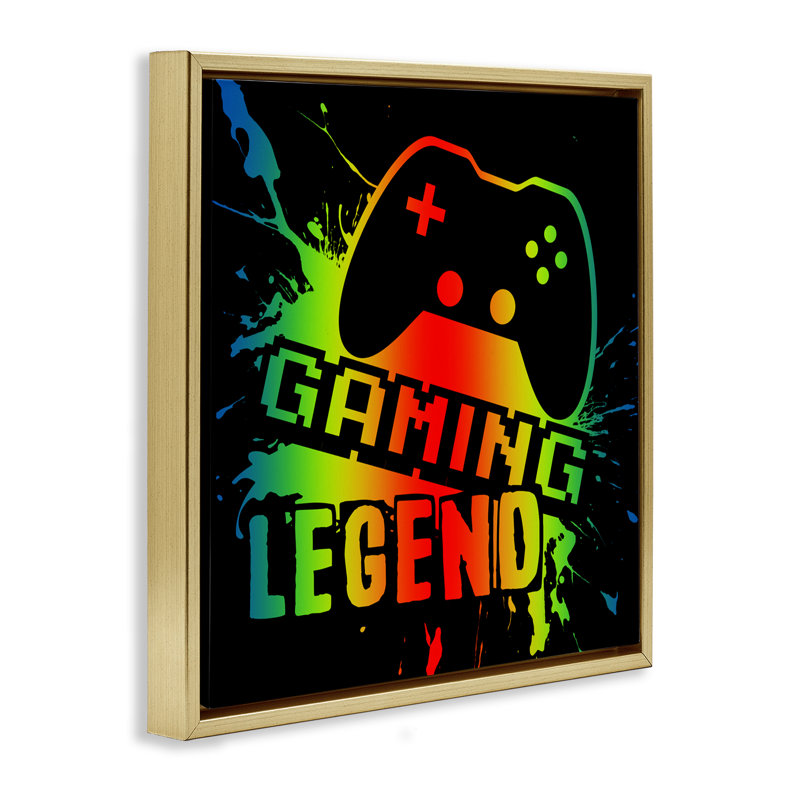 Cadre flottant Gradient Gaming Legend, design par Marcus Prime, H 25 po x l 25 po, Cadre flottant métallique doré
