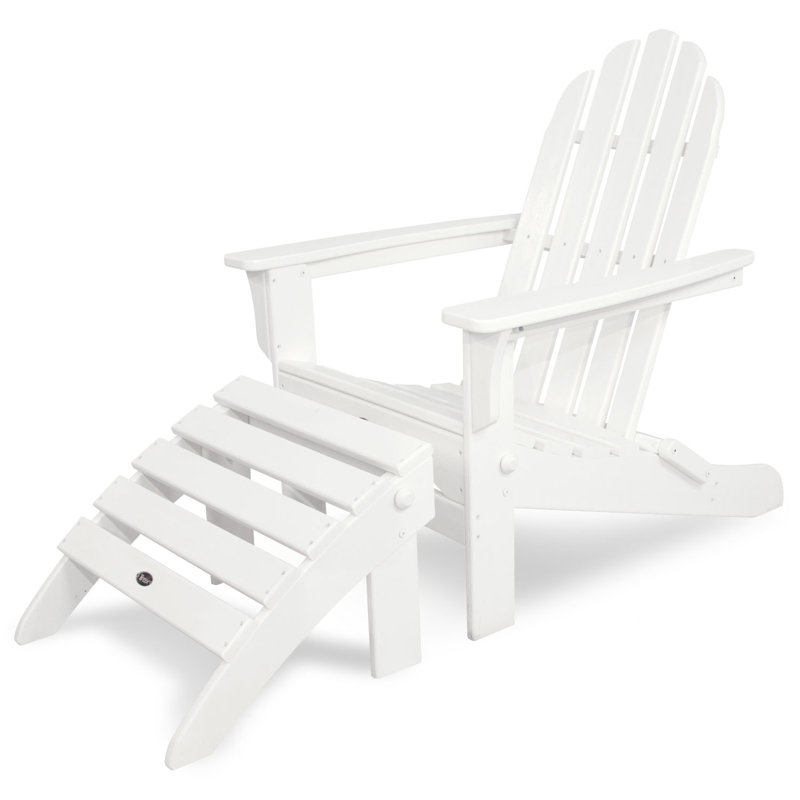 Ensemble de conversation 2 pièces POLYWOOD Cape Cod Adirondack, Blanc classique