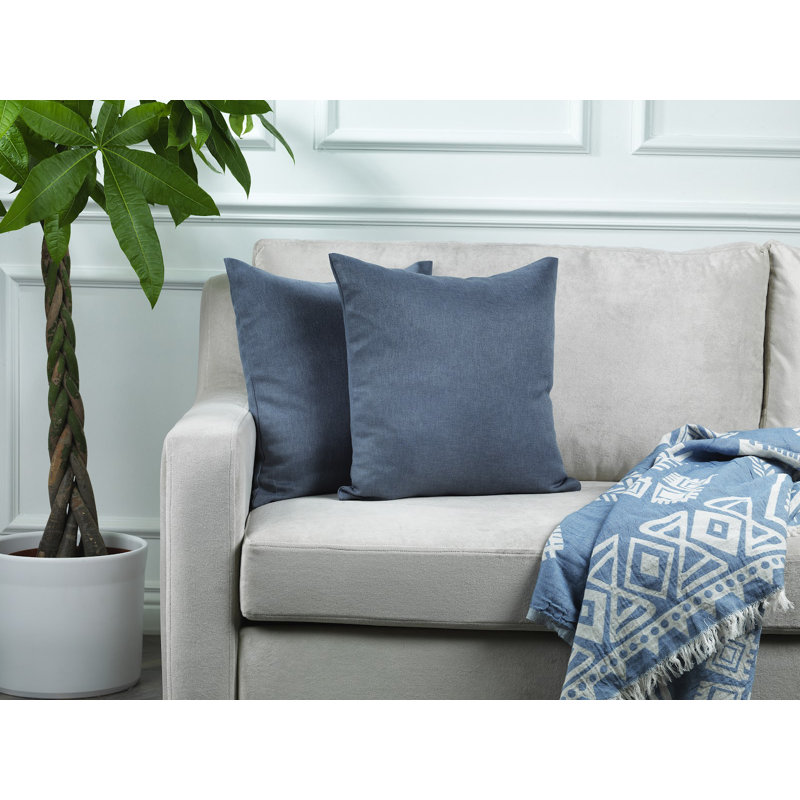 Housses de coussin rectangulaires en lin uni, Bleu ciel