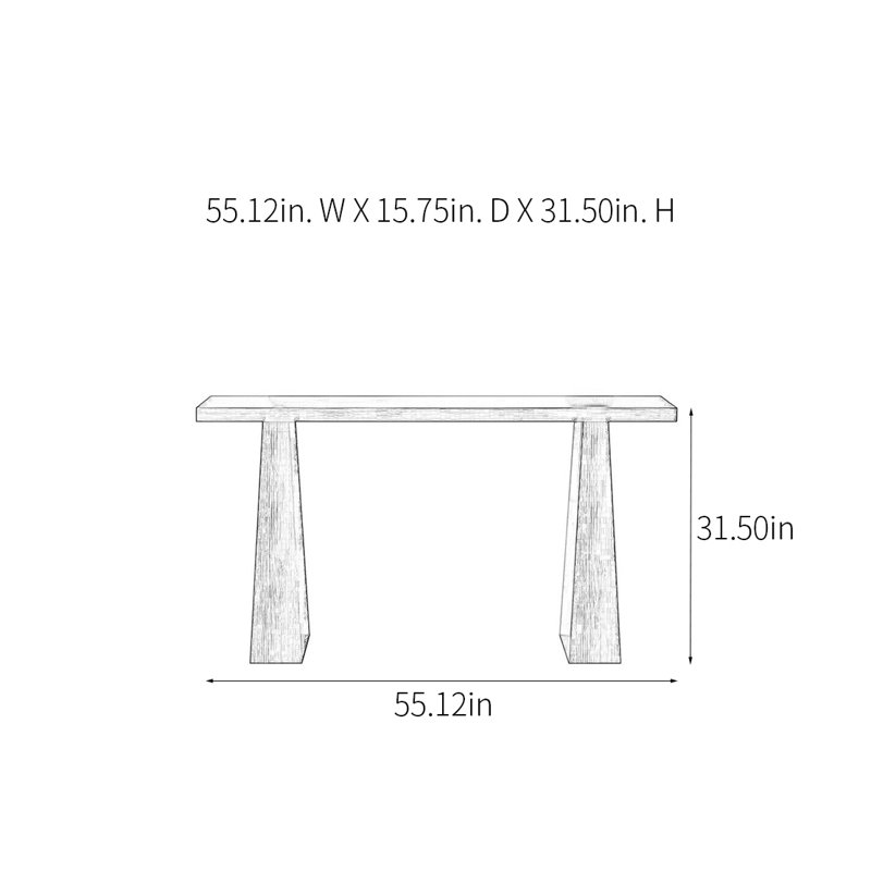 Console Modern Minimalist, H 31,5 po x l 55,12 po x P 15,75 po, Noir, noir, noir, noir
