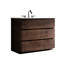Meuble-lavabo en noyer avec lavabo - capacité de rangement maximale, lisse et silencieuse, lavabo blanc, pré-assemblé, autoportant, robinet sans drain 36 po, grand rangement, ou bonde, poignée ergonomique-1864706295-1864706294