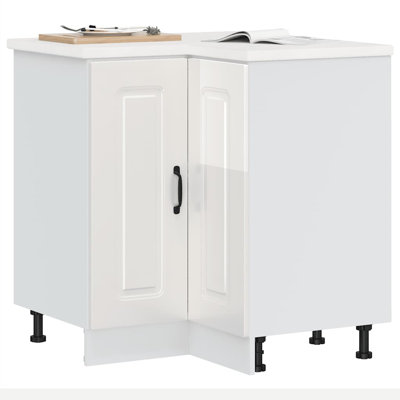 Kitchen Corner Base Cabinet Kalmar High Gloss Engineered Wood