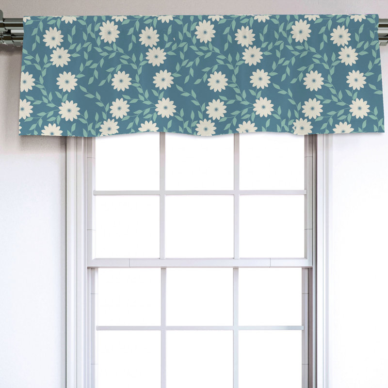 Sateen Floral Ruffled Window Valance