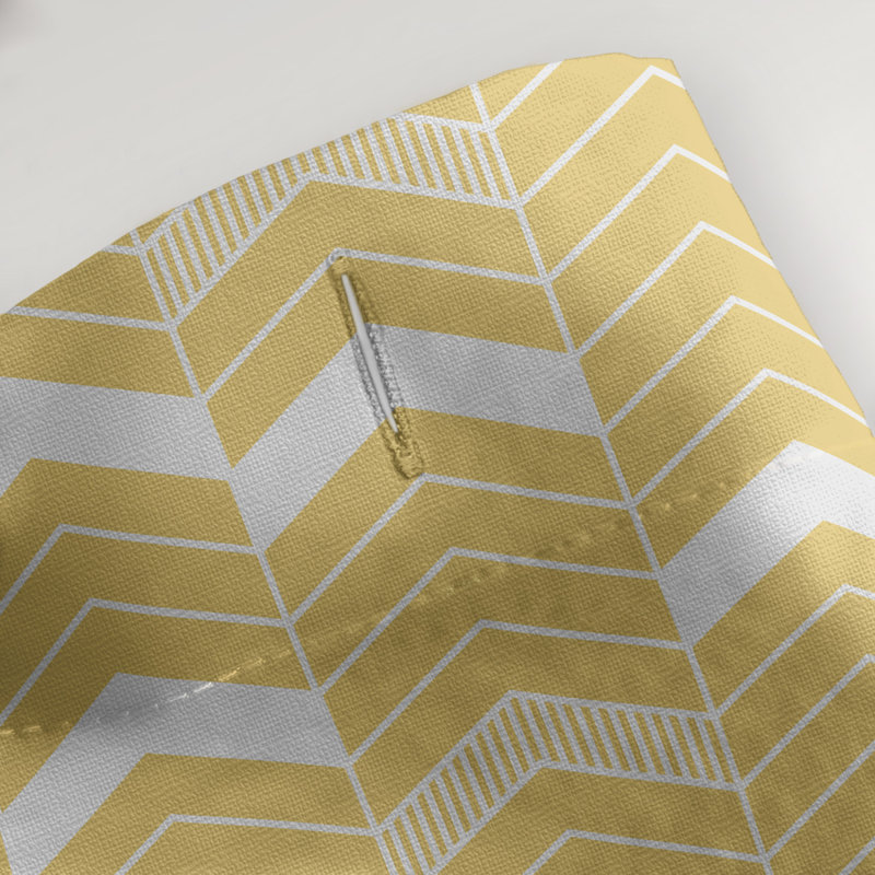 Rideau de douche simple à chevrons, Jaune / Blanc