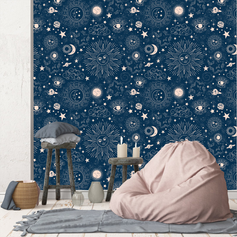 Rouleau de papier peint adhésif L 10 pi x l 24 po Space Galaxy Constellation de Tipper