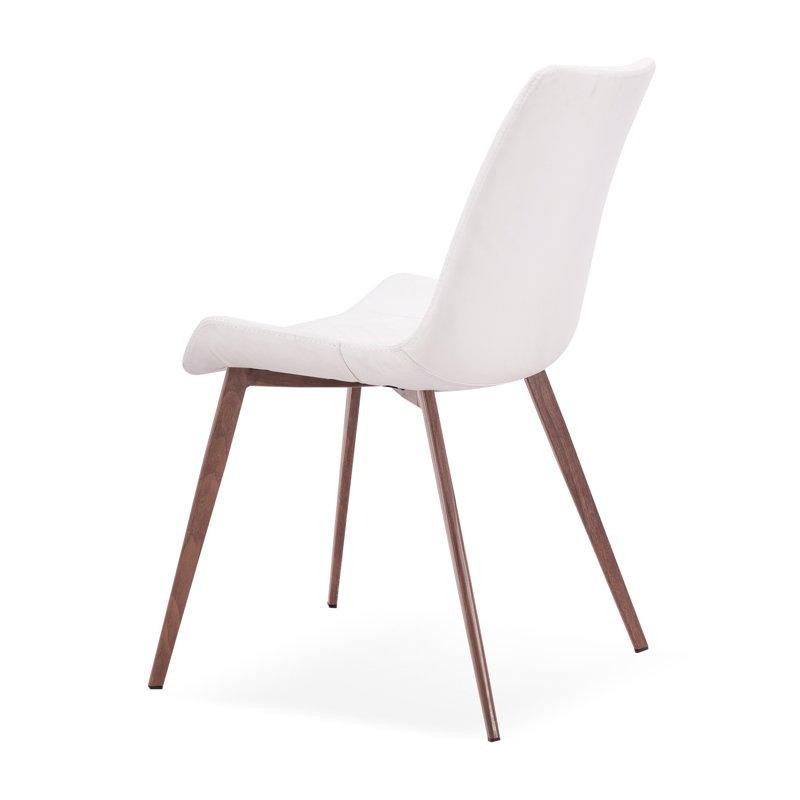 Albieri 18.5'' H Upholstered Side Chair, White/Brown