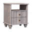 Table de chevet en bois Lucia, gris, 2 tiroirs, 1 tablette