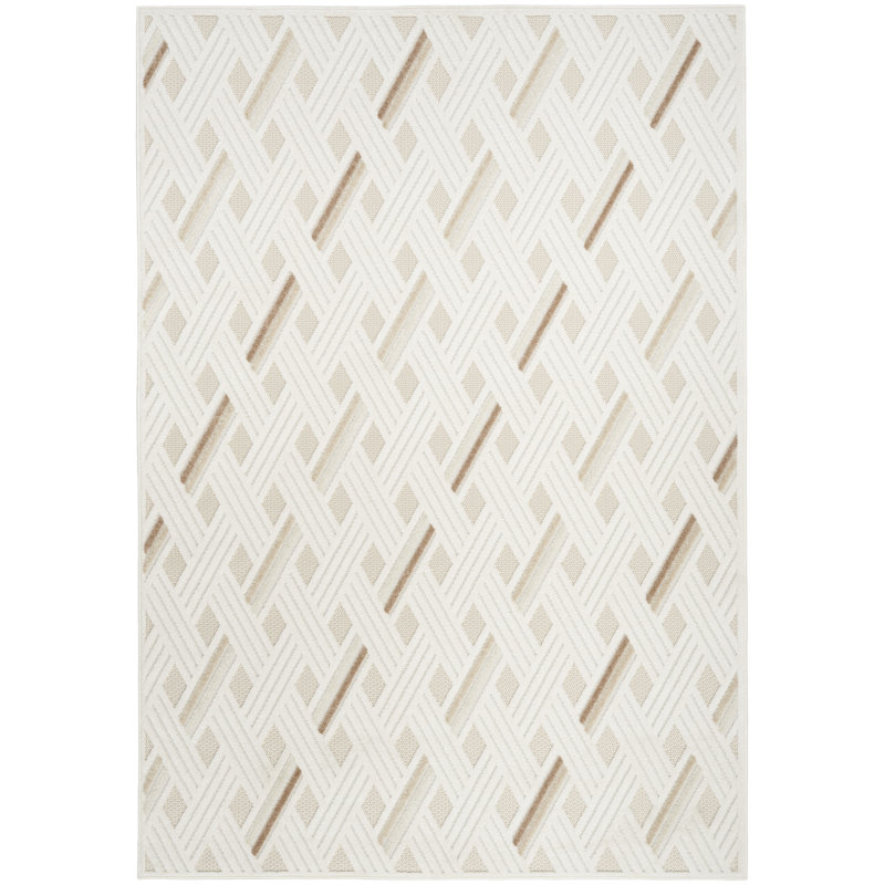 Tapis d'intérieur ivoire beige moderne, Rectangle 3 pi 11 po x 5 pi 11 po