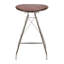 Tabouret de bar 30 po, siège rond en cuir véritable