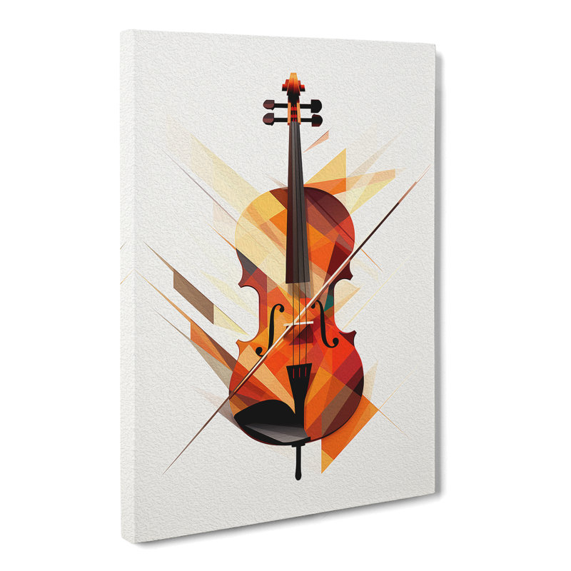 Violin Geometric - Wrapped Canvas, 50cm H x 35cm W x 3cm D
