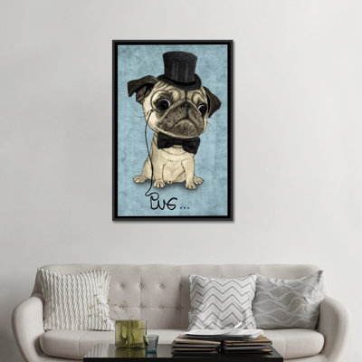 «Gentle Pug», impression sur toile