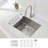Stainless Steel 28" L x 18" W Undermount Kitchen Sink with Basket Strainer