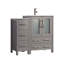Ensemble de meuble-lavabo autoportant 36 po avec plateau en céramique et miroir assorti Brescia-27042775