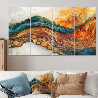 Glissade sur bois de forêt, paysage d'automne II - Art mural forêt - décoration murale traditionnelle