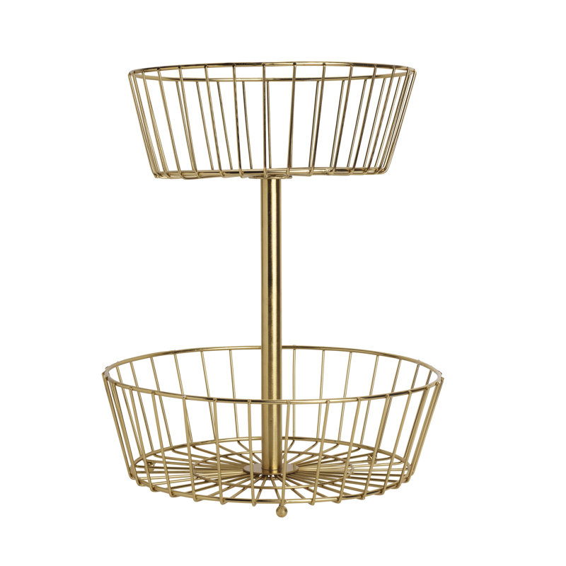 Mikasa Gourmet Basics Geneva 2 Tier Basket, Gold
