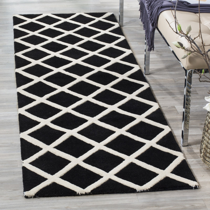 Tapis en laine touffeté à la main Teresita, Tapis de couloir 2 pi 3 po x 7 pi