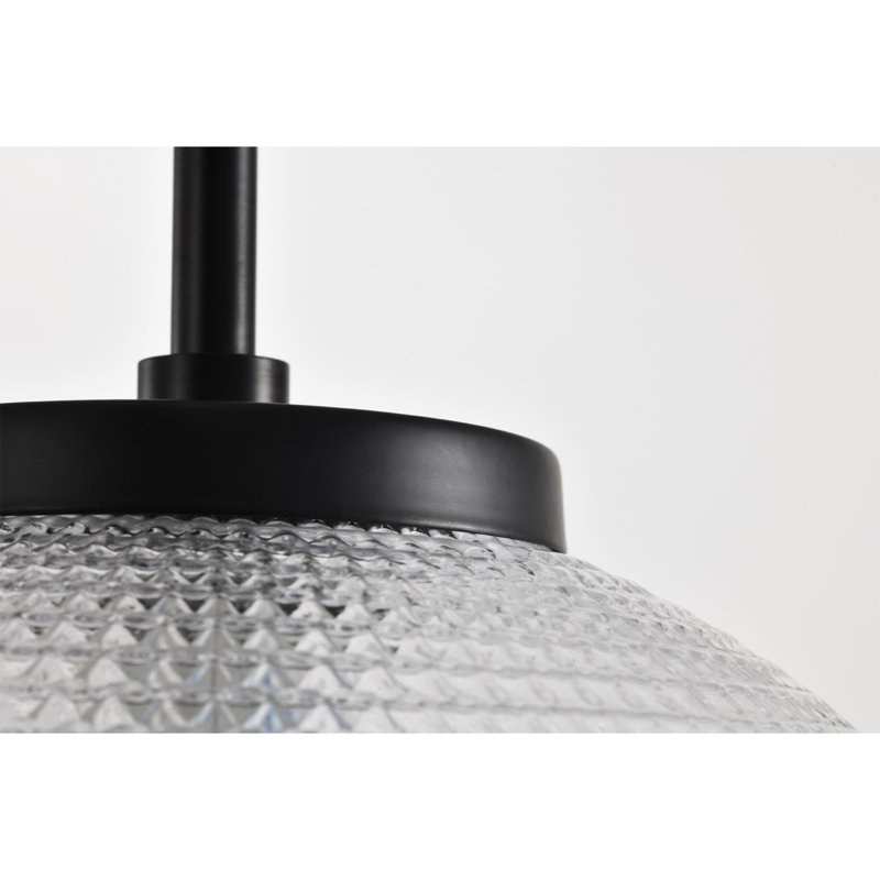 Luminaire suspendu sphérique en verre Sokix, Noir mat