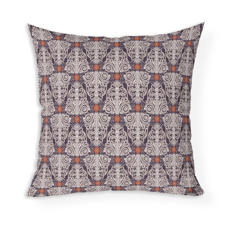 Coussin Mandala, H 16 po x l 16 po, Mauve