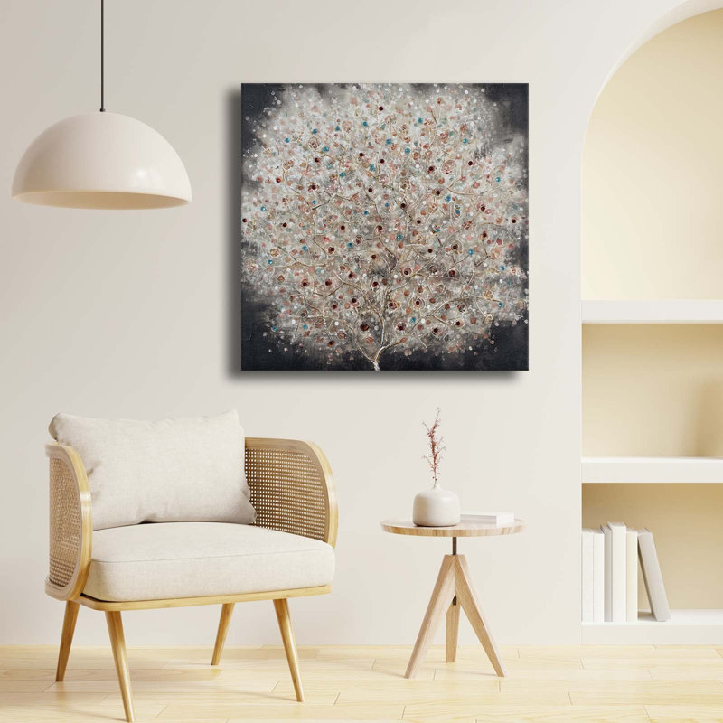 Metallic Jewel Tree Canvas Wall Art