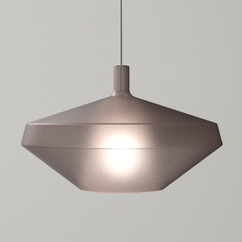 MOM 1 - Light Pendant, Powder Pink Glass, Black