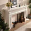 Foyer électrique en bois massif beige