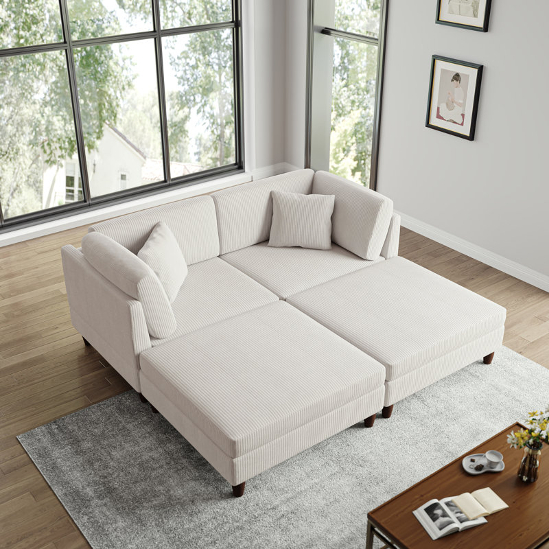 Seemab Reversible Standard Corner Sofa, Beige