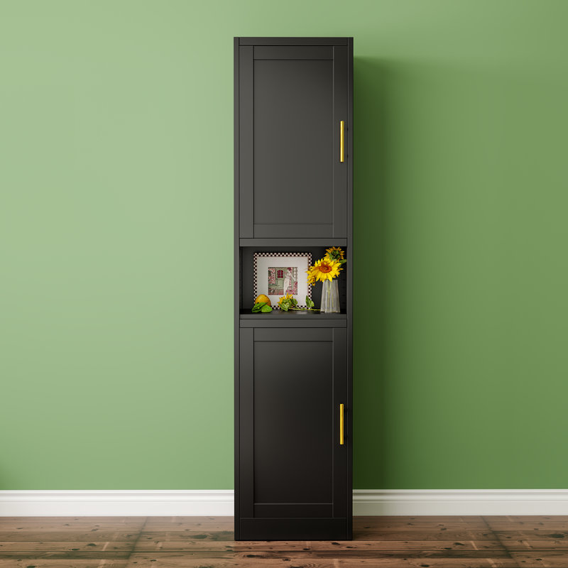 Armoire de rangement pour garde-manger en métal Fashion, Noir, noir, noir, noir