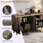60" Retro Buffet Cabinet With Storage, 4-door Vintage Sideboard Cabinet With Dimensional Effect Doors And Shelves