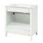 Meuble-lavabo de 30 pouces avec lavabo en céramique et grand tiroir de rangement - Organisez vos articles essentiels. Fabrication en bois massif. Lavabo moderne blanc. Beaucoup d'espace pour les petites salles de bain. Blanc, bois +. 2