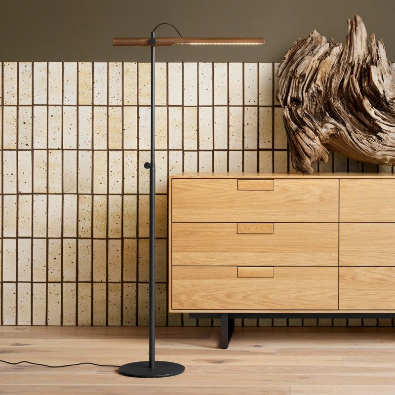Type A 51'' LED Task Floor Lamp, Walnut, Oblivion