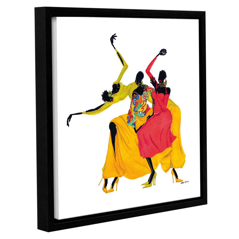 «Go Sally Go» par Shan sKelly, reproduction sur toile, H 24 po x l 24 po x P 2 po, Cadre flottant gris et blanc