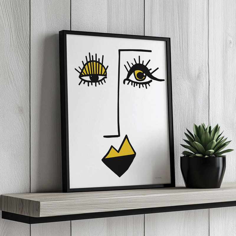«Courageous Ponder» par Yass Naffas Designs, reproduction d'art, L 36 x H 48, Blanc, Impression encadrée