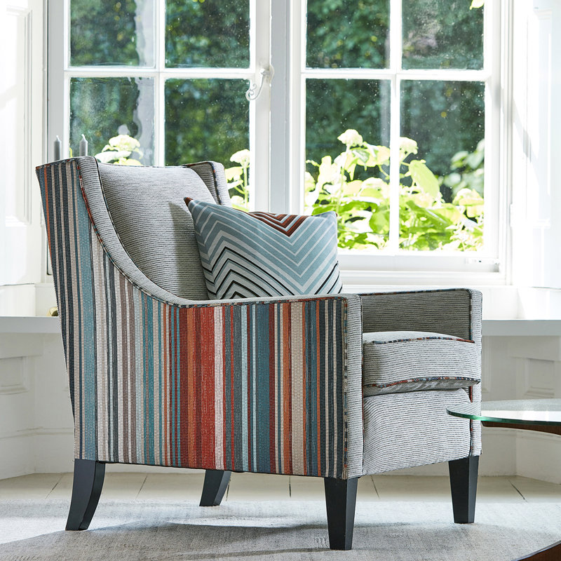 Spectro Stripe Fabric, Teal/Sedonia/Rust