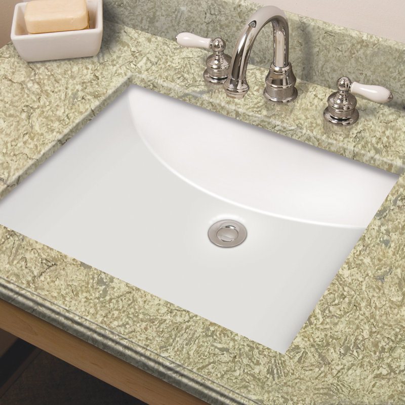 Transolid Harrison White Vitreous China Rectangular Bathroom Sink with Overflow, White