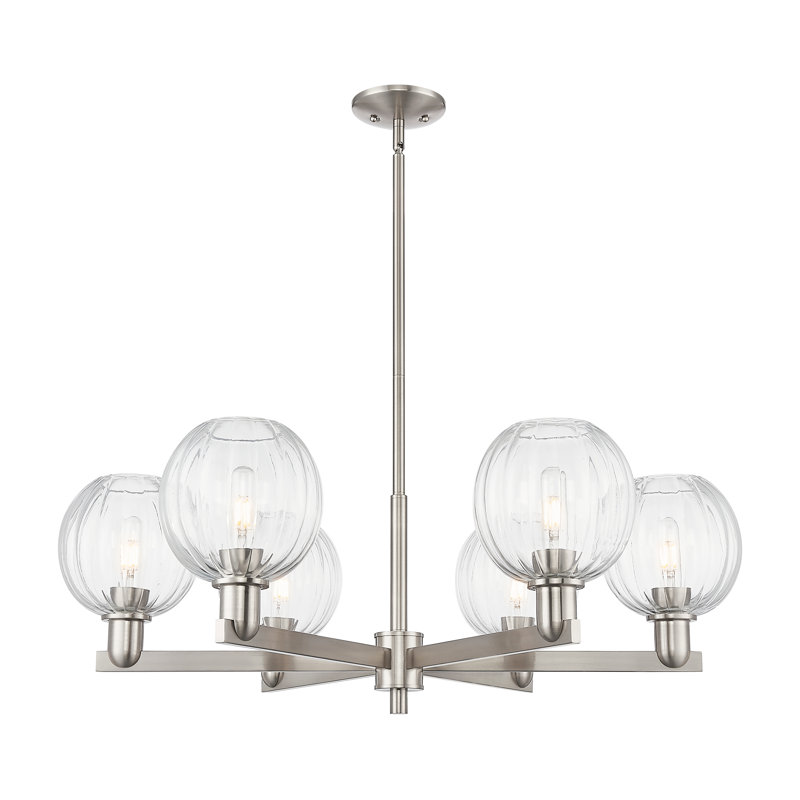 Lustre suspendu 6 lumières Hailsham, Clair, Nickel satiné