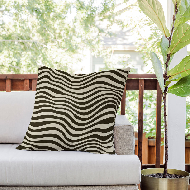  Striped Polyester Indoor/Outdoor Throw Pillow, 26" x 26"
