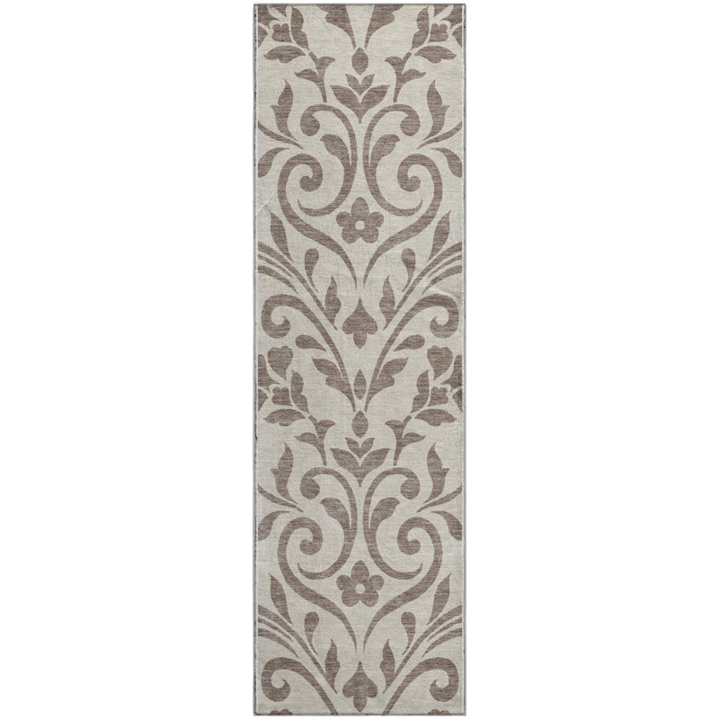 Premium Machine Washable Prisco Taupe Rug, Runner 2'3" x 7'6"