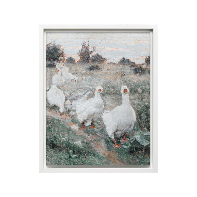 Kyriak Kostandi - Oies, H 16 po x l 20 po, Canevas, Encadrement blanc