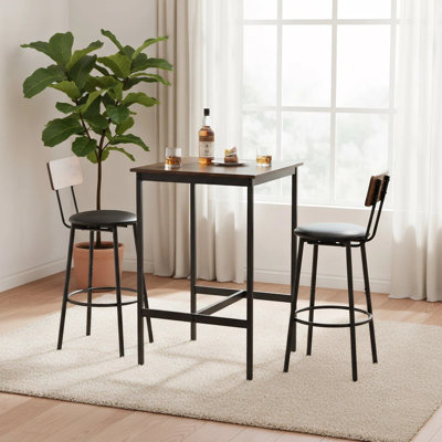 3-Piece Counter Height Round Bar Table Set