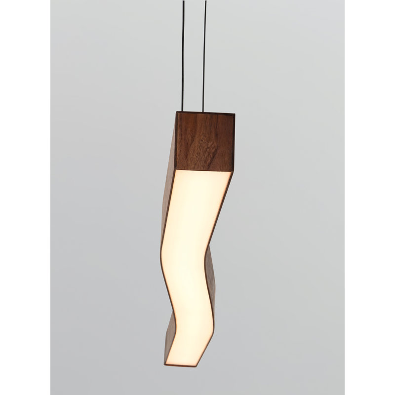 Camur 1 - Light LED Pendant, Dark Stained Walnut