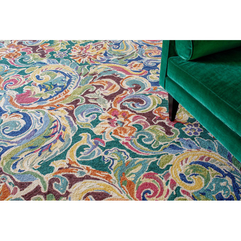 Soiree Floral Handmade Tufted Wool Burgundy Area Rug, Runner 2'6" x 8'
