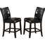 Chaises de salle à manger à hauteur de comptoir 2 pièces Kagan, similicuir noir avec assise, structure en bois, 2 chaises au look moderne, dossier, chaise à coussin souple