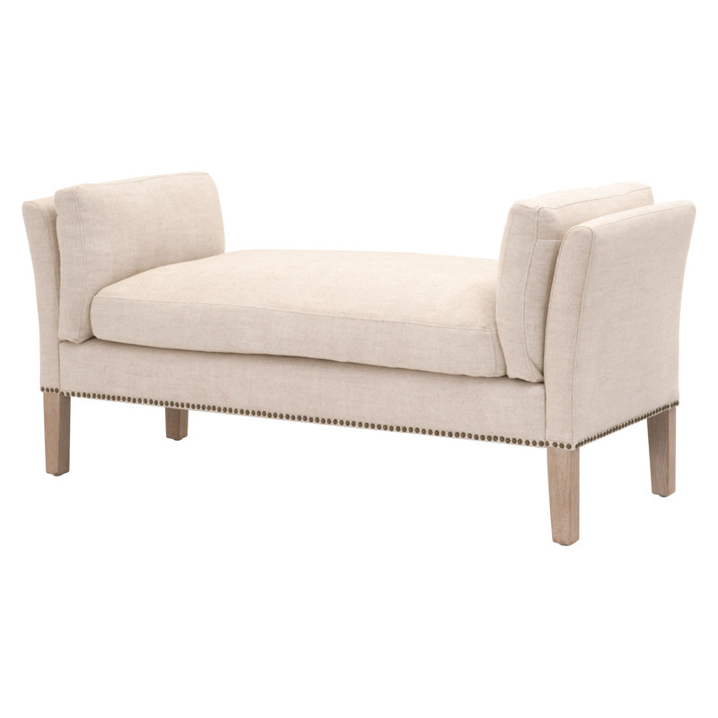 Banc rembourré Loni, Couleur beige uni