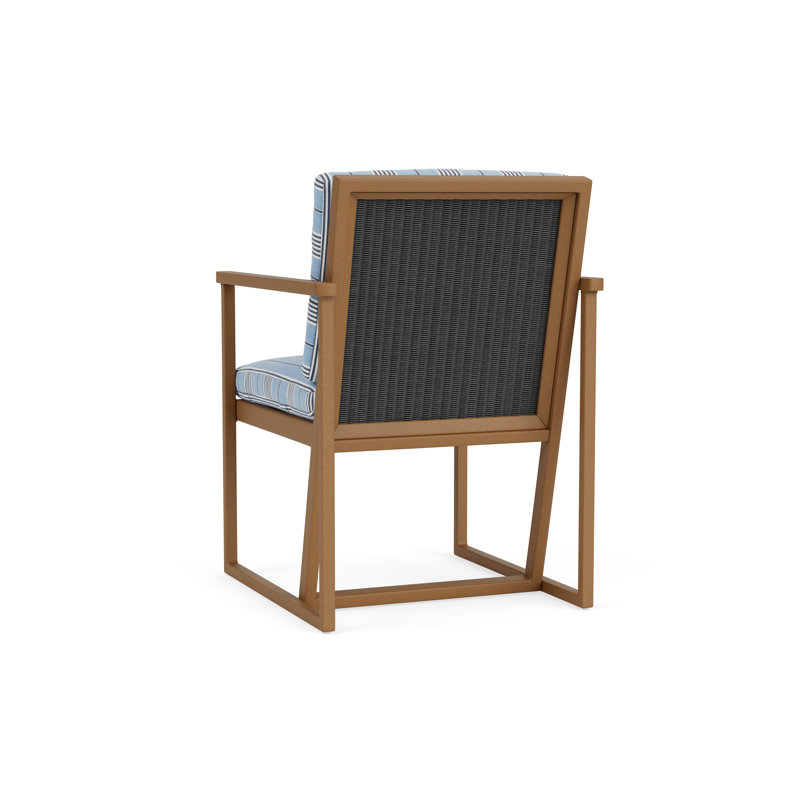 Summit Outdoor Dining Armchair, Ebony, Hansen Sky, Hickory