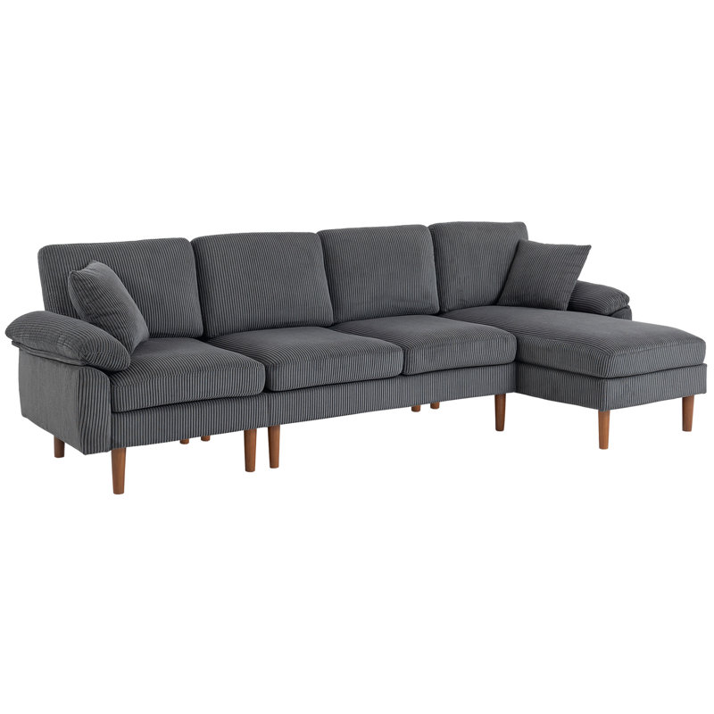 Canapé modulaire avec méridienne interchangeable gris foncé