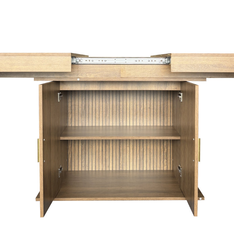 Table de salle à manger extensible de 63 à 78 po avec armoire de rangement, table de salle à manger minimaliste moderne pour 6 à 10 personnes