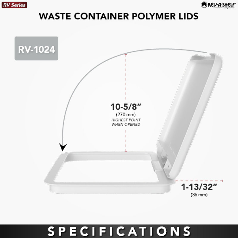 Polymer Lid For Rev-A-Shelf 27 Qt. Waste/Trash Containers