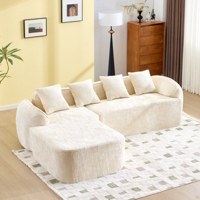Chenille L-Shaped Compressed Sofa